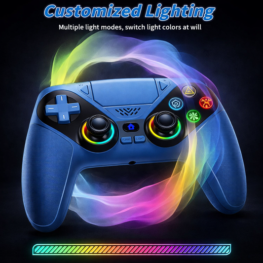 RGB Wireless Controller for PS5 & PC — Turbo, Macro, Vibration, and RGB Lighting