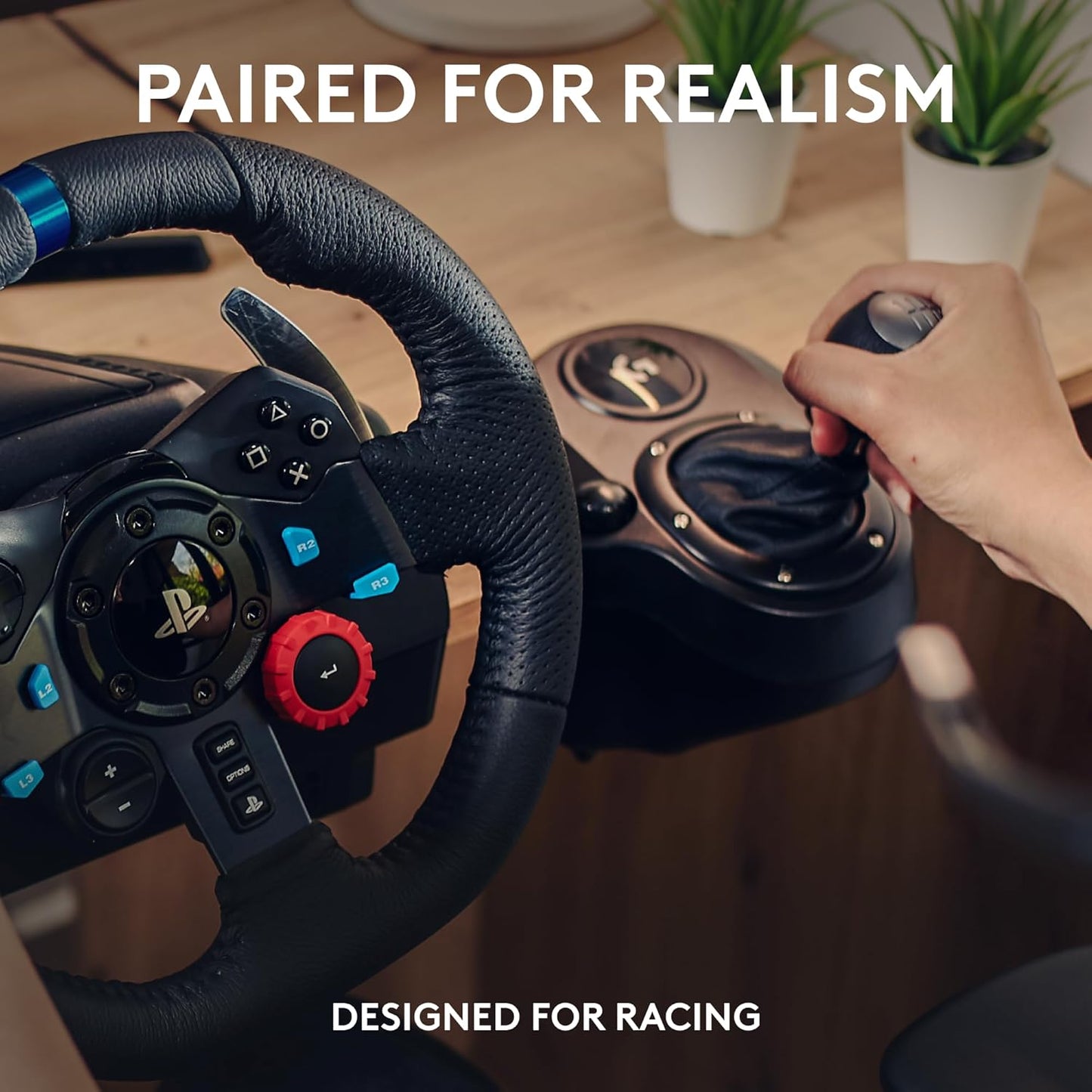 29 Driving Force Racing Wheel and Pedals, Force Feedback, Real Leather +  Driving Force Shifter - for PS5, PS4 and PC, Mac - Black