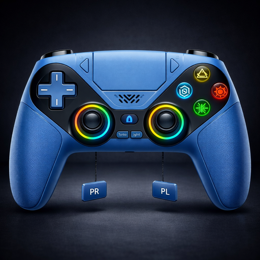 RGB Wireless Controller for PS5 & PC — Turbo, Macro, Vibration, and RGB Lighting